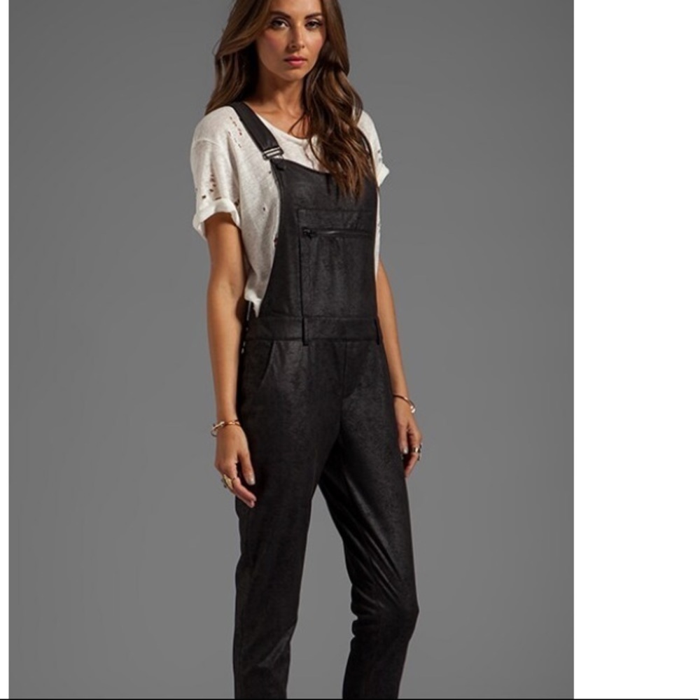 Anthropologie Capulet Leather Overalls